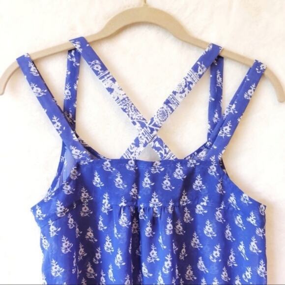 Express Blue with Pattern Strappy Tank - Picture 4 of 4